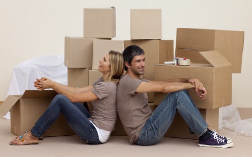 Removal van and moving supplies for a Swiss Cottage move