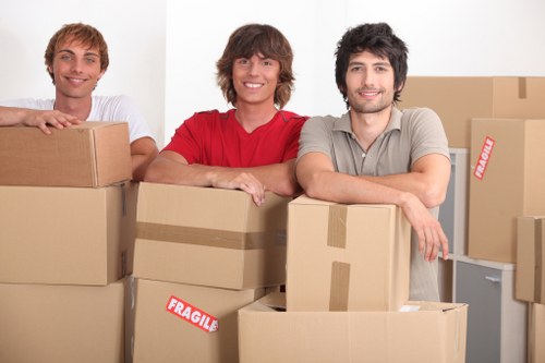 Packing boxes and furniture in a Swiss Cottage flat move
