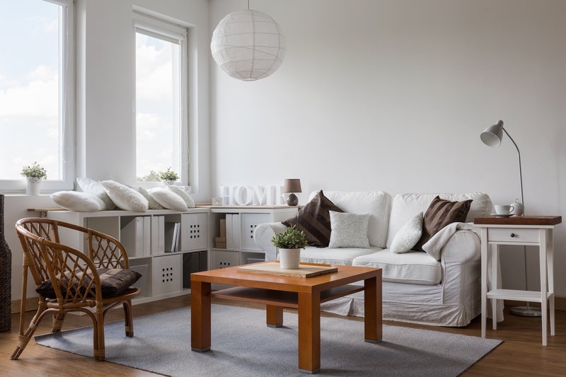 Furniture being prepared for transport during a move